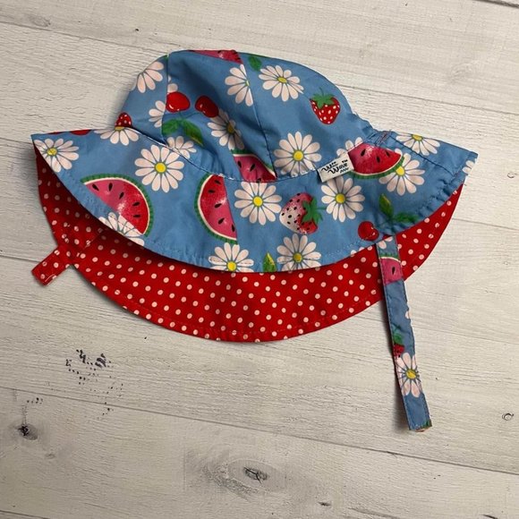 wee wave baby‎ girls reversible watermelon sun hat - Picture 1 of 5